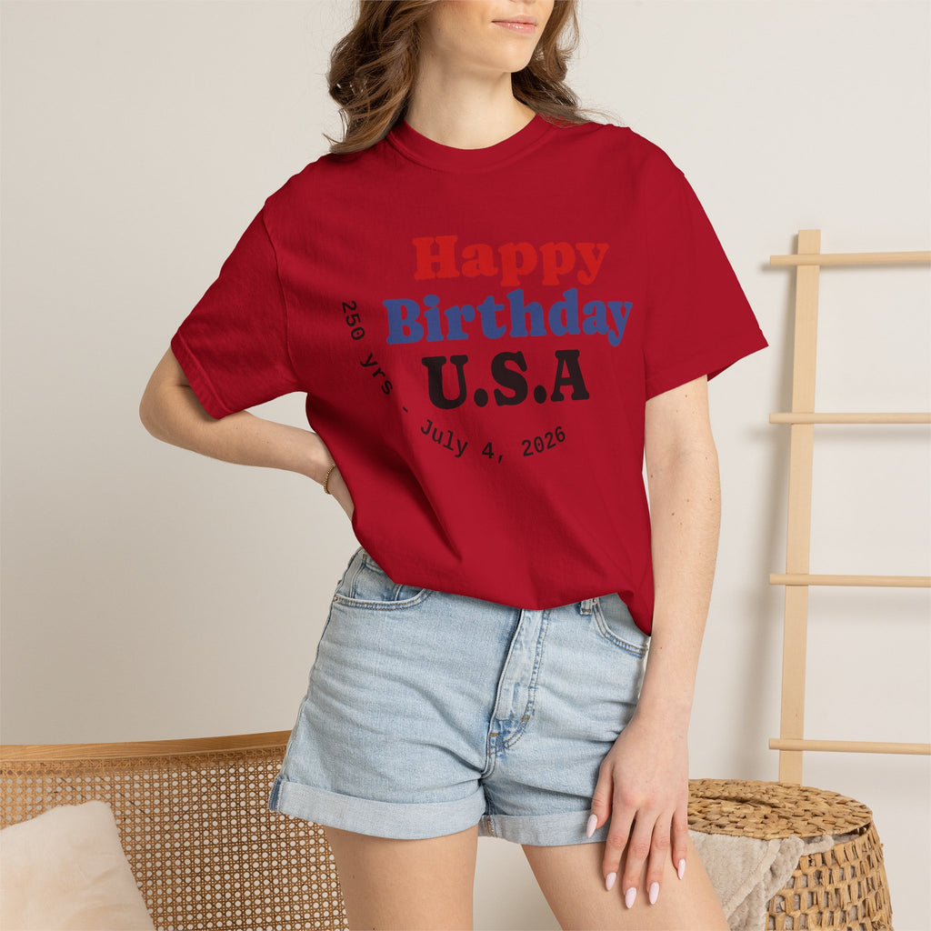Unisex Happy Birthday USA T-Shirt — Patriotic 4th of July Tee