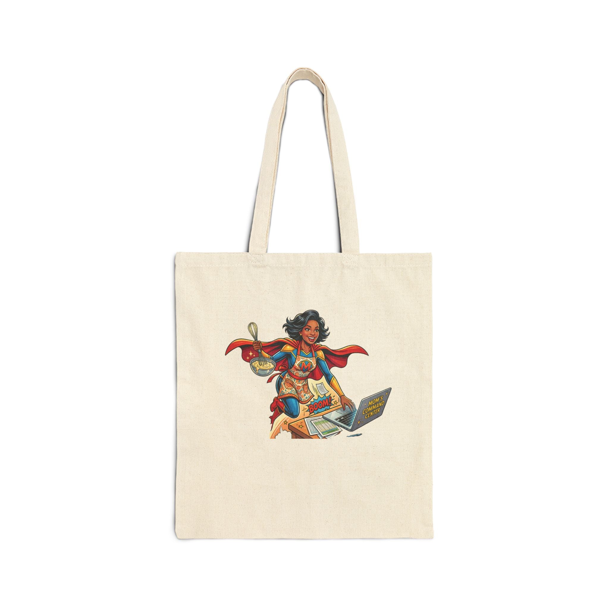 Mom Superhero Tote Bag — Cute Cotton Canvas Tote