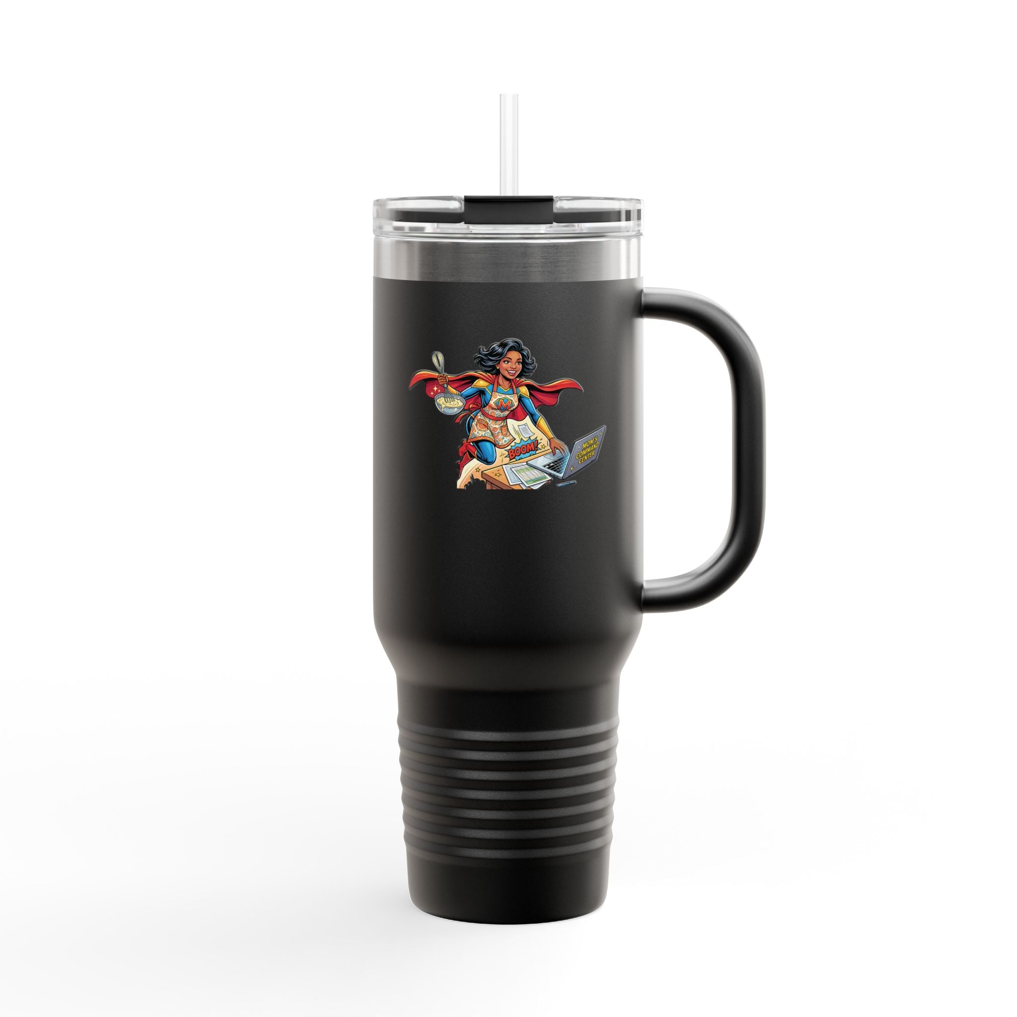Supermom 40oz Insulated Travel Mug — 'Work • Errands • Home' Stainless Tumbler
