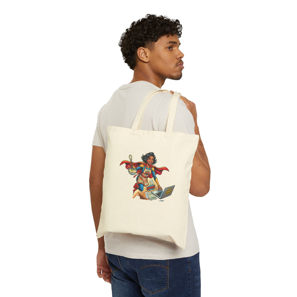 Mom Superhero Tote Bag — Cute Cotton Canvas Tote