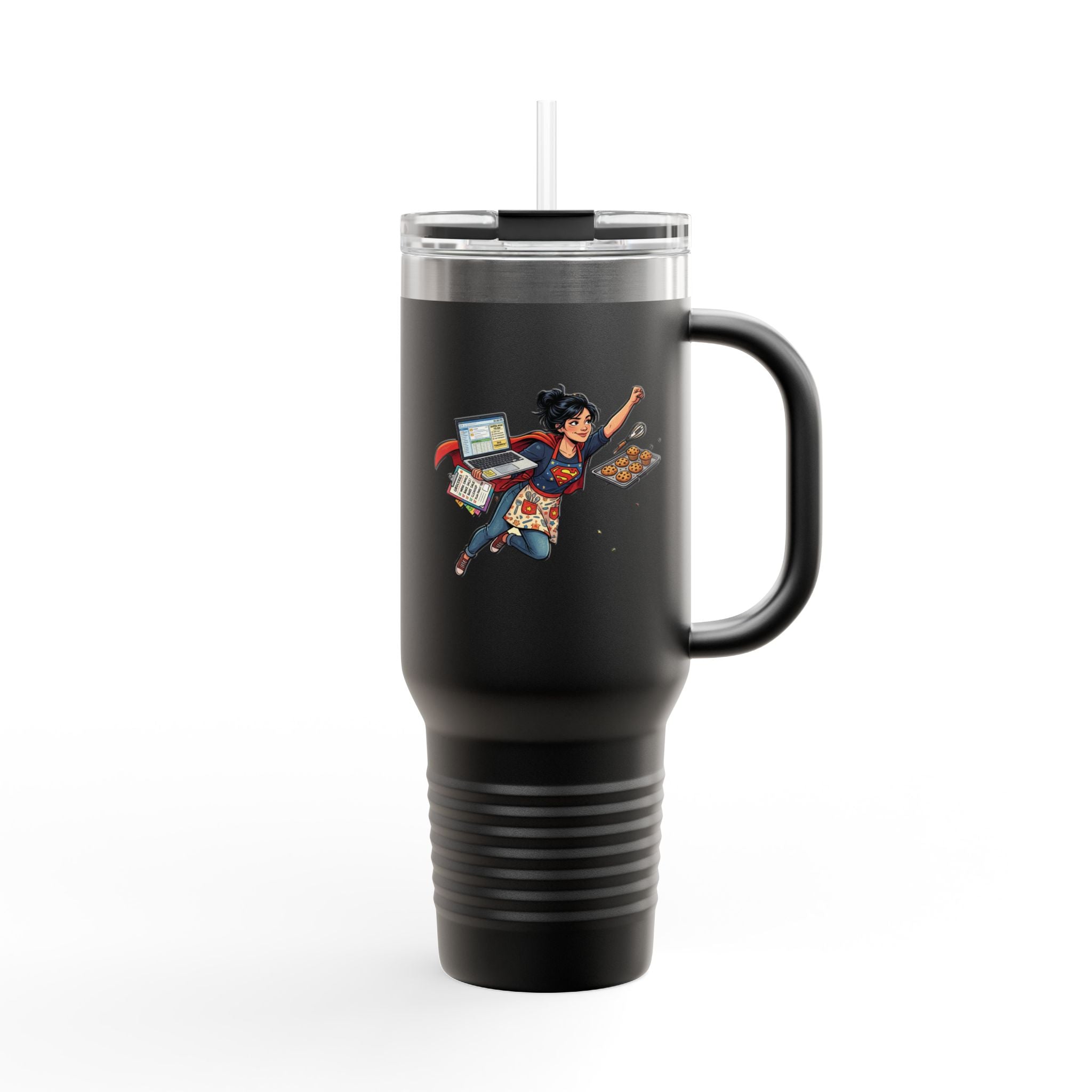 40oz Insulated Travel Mug — Supermom Work-from-Home Stainless Tumbler