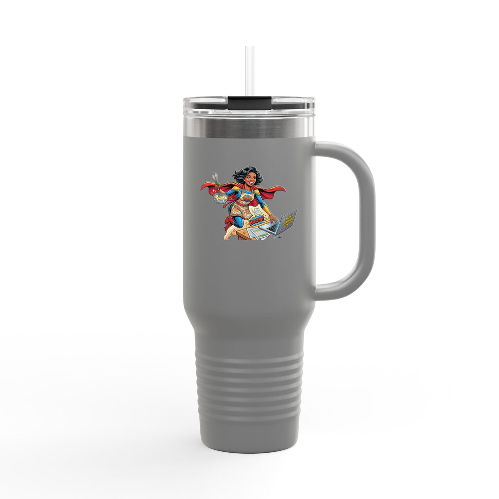 Supermom 40oz Insulated Travel Mug — 'Work • Errands • Home' Stainless Tumbler