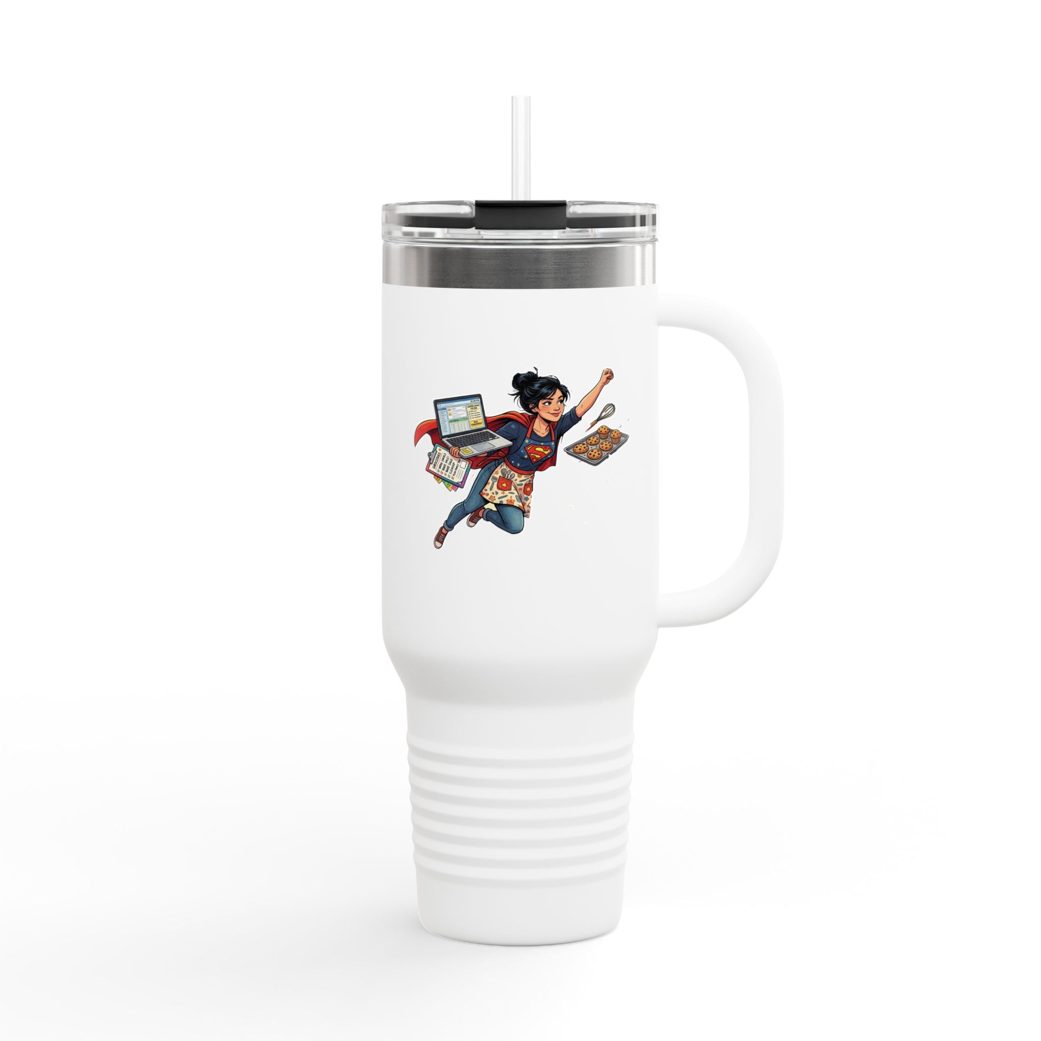 40oz Insulated Travel Mug — Supermom Work-from-Home Stainless Tumbler