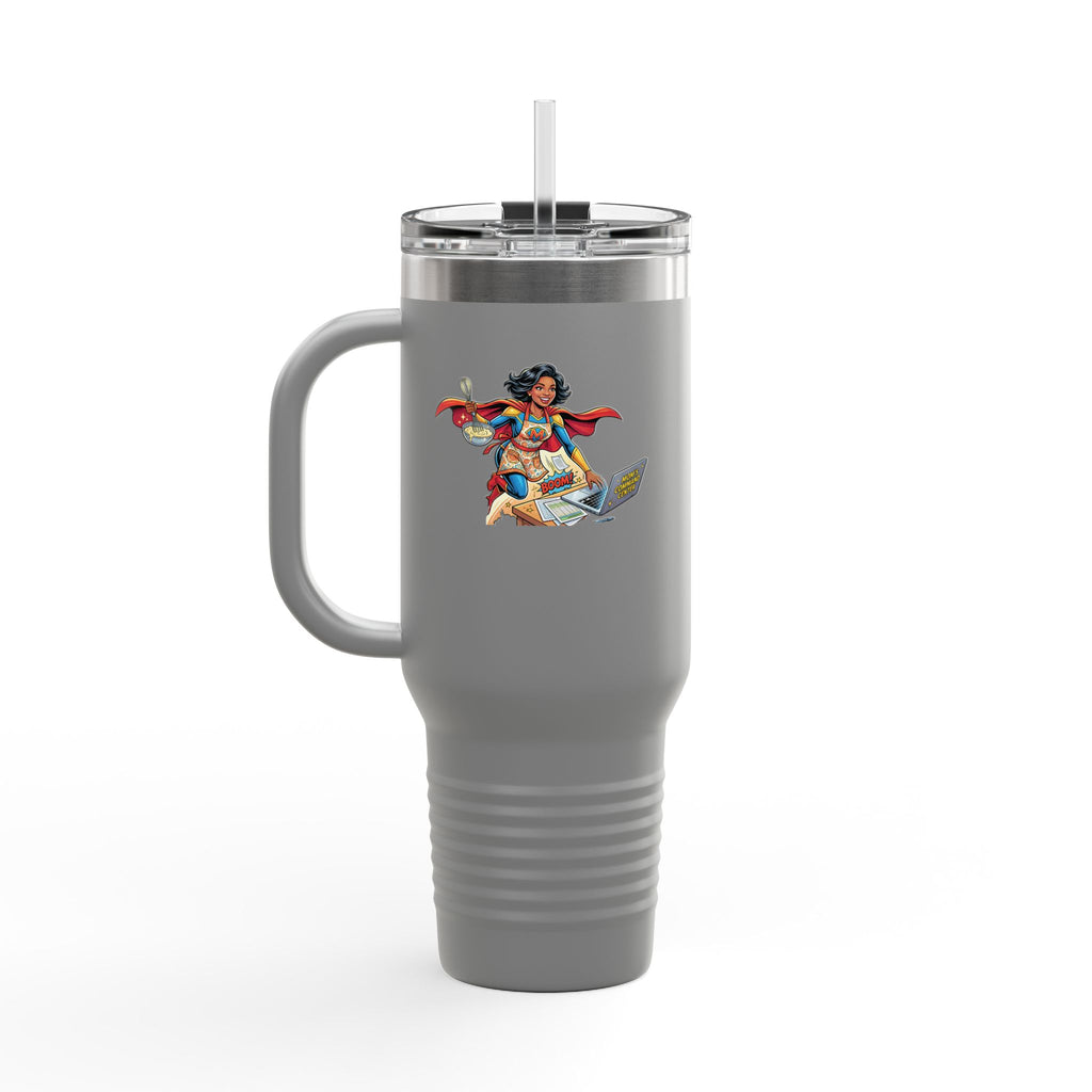 Supermom 40oz Insulated Travel Mug — 'Work • Errands • Home' Stainless Tumbler
