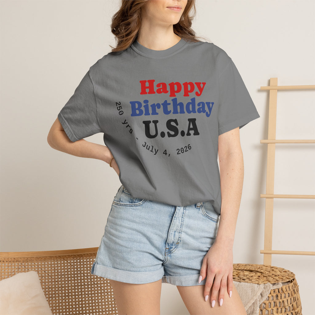 Unisex Happy Birthday USA T-Shirt — Patriotic 4th of July Tee