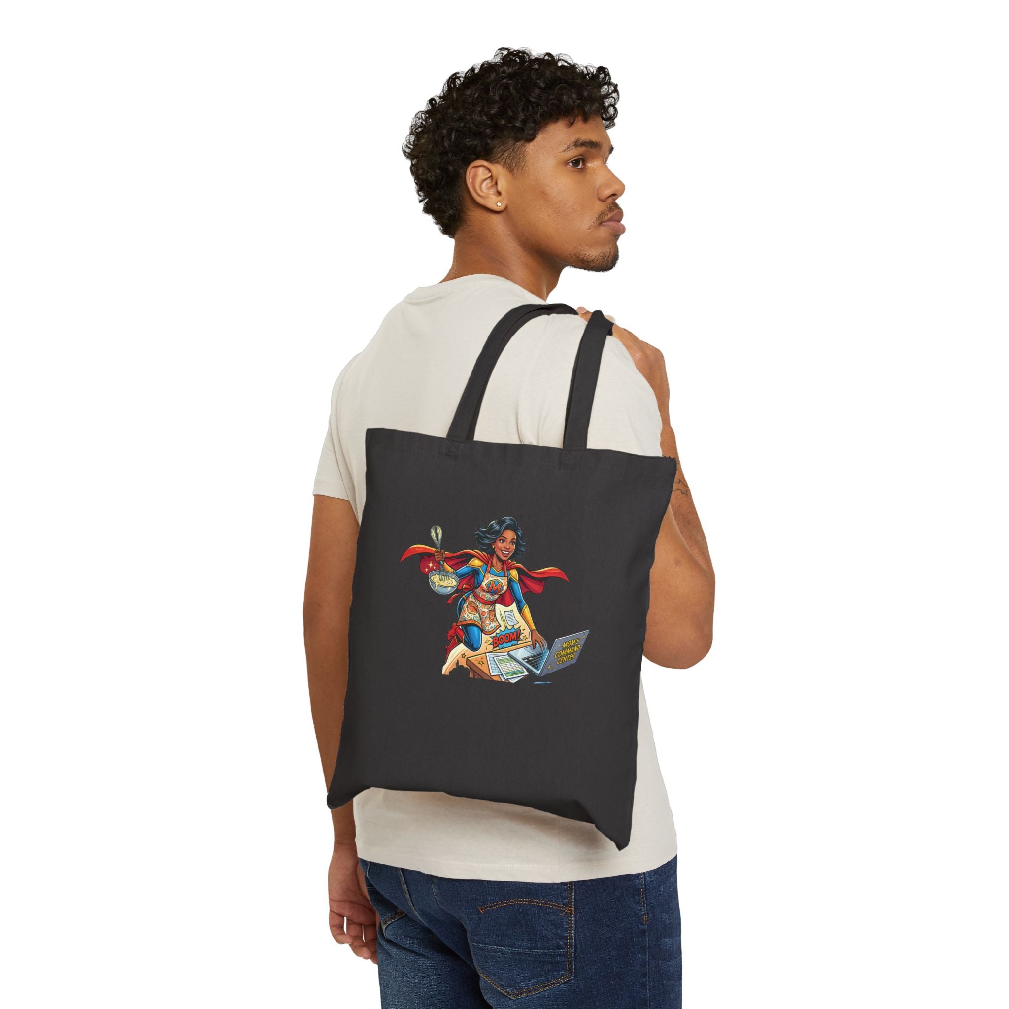Mom Superhero Tote Bag — Cute Cotton Canvas Tote