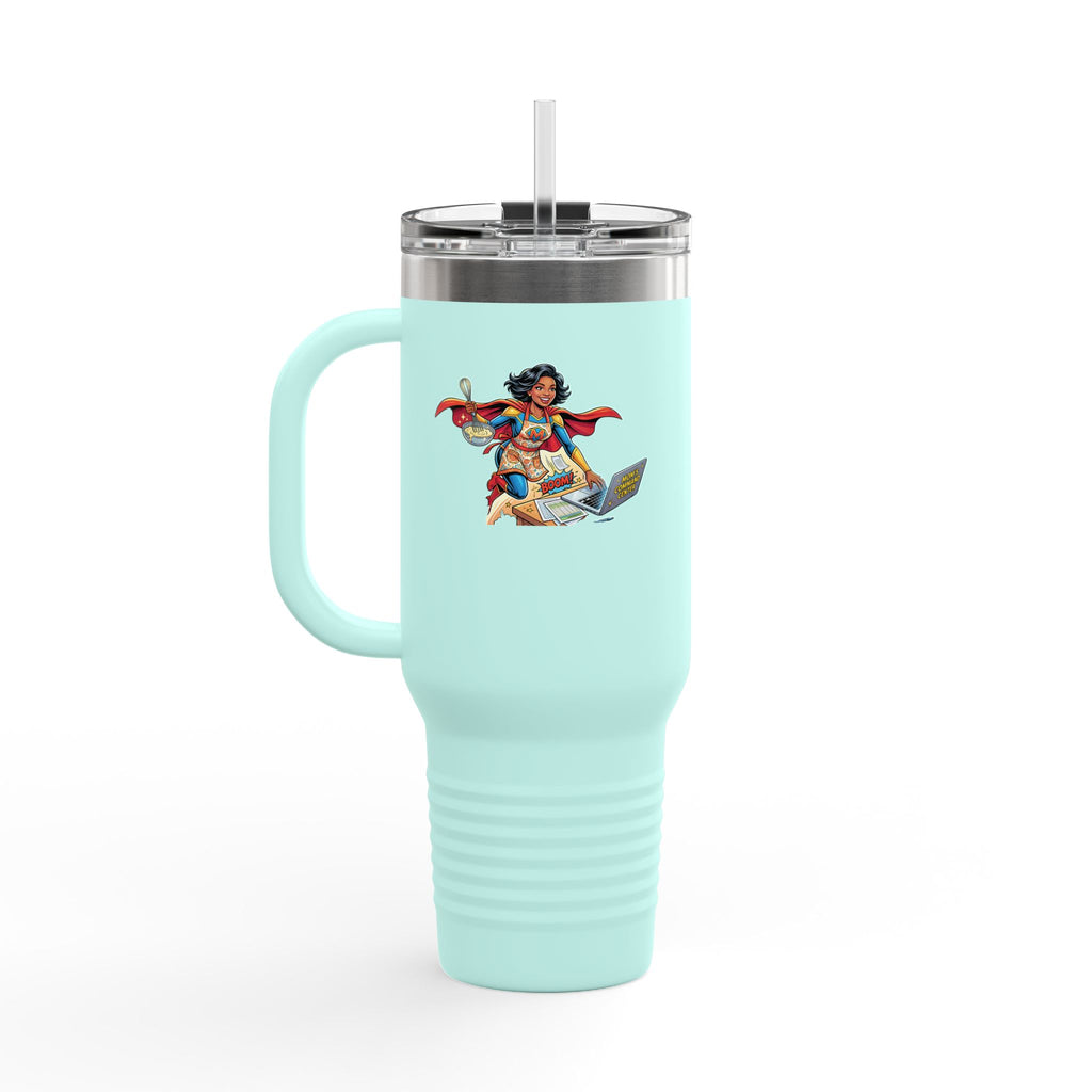 Supermom 40oz Insulated Travel Mug — 'Work • Errands • Home' Stainless Tumbler