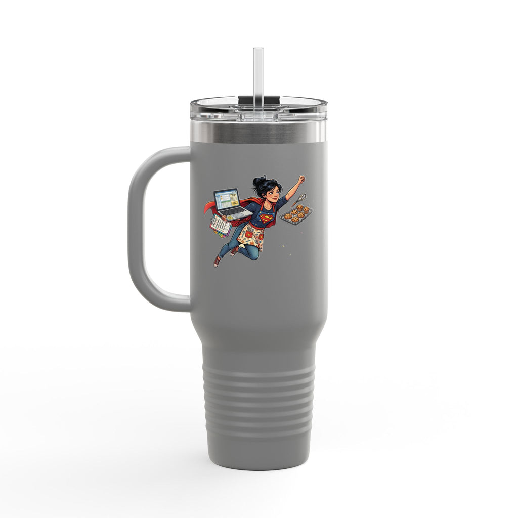 40oz Insulated Travel Mug — Supermom Work-from-Home Stainless Tumbler