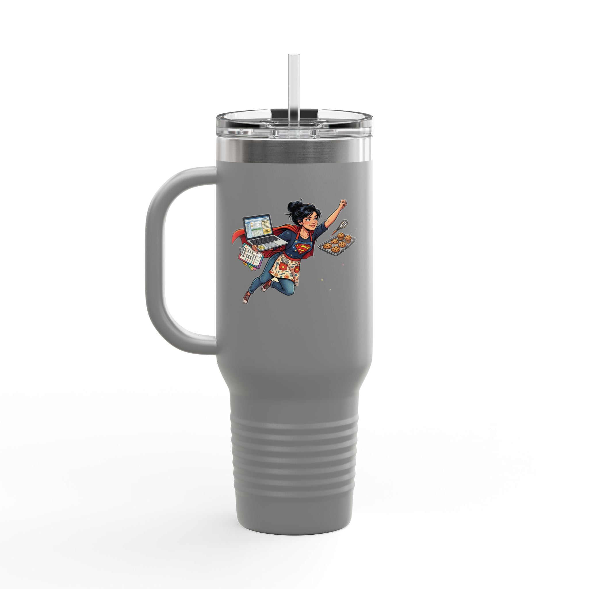 40oz Insulated Travel Mug — Supermom Work-from-Home Stainless Tumbler